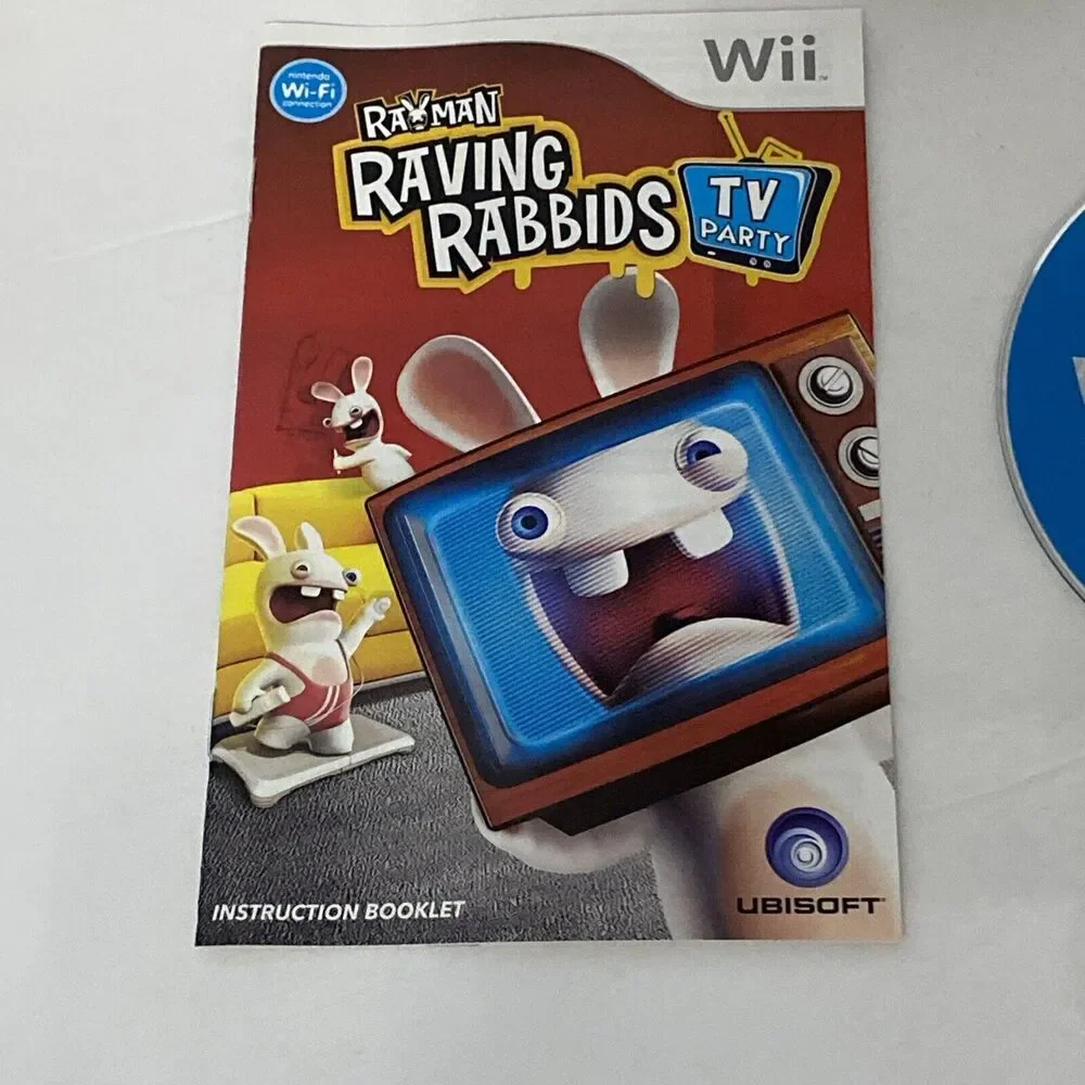 Rayman Raving Rabbids: TV Party (Nintendo Wii, 2008) Tested Complete Preowned